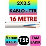 Öznur 2x2,5 Ttr Kablo (Beyaz) Metre Seçenekli - 16 METRE
