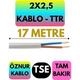 Öznur 2x2,5 Ttr Kablo (Beyaz) Metre Seçenekli - 17 METRE