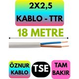 Öznur 2x2,5 Ttr Kablo (Beyaz) Metre Seçenekli - 18 METRE