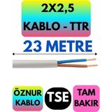 Öznur 2x2,5 Ttr Kablo (Beyaz) Metre Seçenekli - 23 METRE