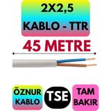 Öznur 2x2,5 Ttr Kablo (Beyaz) Metre Seçenekli - 45 METRE