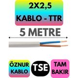 Öznur 2x2,5 Ttr Kablo (Beyaz) Metre Seçenekli - 5 METRE