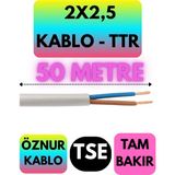 Öznur 2x2,5 Ttr Kablo (Beyaz) Metre Seçenekli - 50 METRE