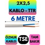 Öznur 2x2,5 Ttr Kablo (Beyaz) Metre Seçenekli - 6 METRE