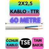 Öznur 2x2,5 Ttr Kablo (Beyaz) Metre Seçenekli - 60 METRE