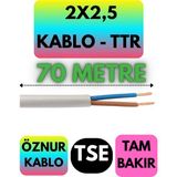 Öznur 2x2,5 Ttr Kablo (Beyaz) Metre Seçenekli - 70 METRE