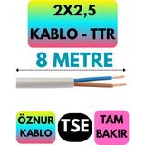 Öznur 2x2,5 Ttr Kablo (Beyaz) Metre Seçenekli - 8 METRE