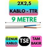 Öznur 2x2,5 Ttr Kablo (Beyaz) Metre Seçenekli - 9 METRE