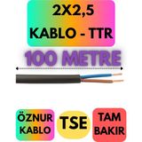 Öznur 2x2,5 Ttr Kablo (Siyah) Metre Seçenekli - 100 METRE