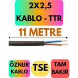 Öznur 2x2,5 Ttr Kablo (Siyah) Metre Seçenekli - 11 METRE