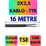 Öznur 2x2,5 Ttr Kablo (Siyah) Metre Seçenekli - 16 METRE