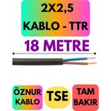 Öznur 2x2,5 Ttr Kablo (Siyah) Metre Seçenekli - 18 METRE
