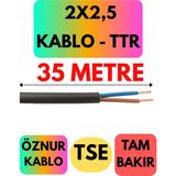 Öznur 2x2,5 Ttr Kablo (Siyah) Metre Seçenekli - 35 METRE