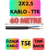Öznur 2x2,5 Ttr Kablo (Siyah) Metre Seçenekli - 60 METRE