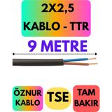 Öznur 2x2,5 Ttr Kablo (Siyah) Metre Seçenekli - 9 METRE