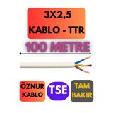 Öznur 3 x 2.5 100 mt Beyaz Ttr Kablo