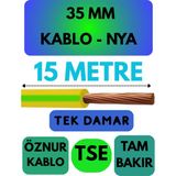 Öznur 35 mm Nya Kablo Metre Seçenekli (Sarı-Yeşil) - 15 METRE