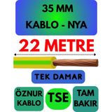 Öznur 35 mm Nya Kablo Metre Seçenekli (Sarı-Yeşil) - 22 METRE