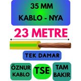 Öznur 35 mm Nya Kablo Metre Seçenekli (Sarı-Yeşil) - 23 METRE