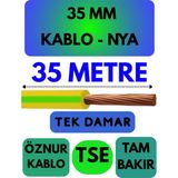 Öznur 35 mm Nya Kablo Metre Seçenekli (Sarı-Yeşil) - 35 METRE