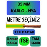 Öznur 35 Mm Nya Kablo Metre Seçenekli (Sarı-Yeşil)