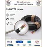 Öznur 3x1 TTR Elektrik Kablosu - El Aletleri Uzatma Kablosu - Siyah - %100 Bakır - 10 Metre