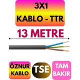 Öznur 3x1 Ttr Kablo (Siyah) Metre Seçenekli - 13 METRE