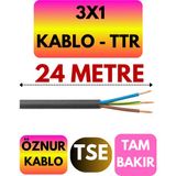 Öznur 3x1 Ttr Kablo (Siyah) Metre Seçenekli - 24 METRE