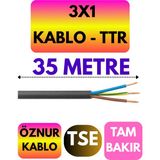 Öznur 3x1 Ttr Kablo (Siyah) Metre Seçenekli - 35 METRE