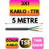 Öznur 3x1 Ttr Kablo (Siyah) Metre Seçenekli - 5 METRE