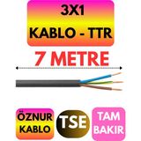 Öznur 3x1 Ttr Kablo (Siyah) Metre Seçenekli - 7 METRE