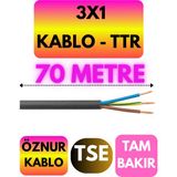 Öznur 3x1 Ttr Kablo (Siyah) Metre Seçenekli - 70 METRE