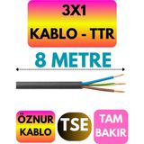 Öznur 3x1 Ttr Kablo (Siyah) Metre Seçenekli - 8 METRE