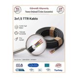Öznur 3x1,5 Ttr Elektrik Kablosu - El Aletleri Uzatma Kablosu - Siyah - %100 Bakır - 2 Metre