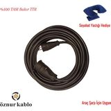 Öznur 3x2.5 mm Araç Şarj Uzatma Kablosu - Tüm Araçlar Için Uyumlu -Ttr Tambakır -Seyahat Yastığı Hediyeli - Siyah - 20 Metre