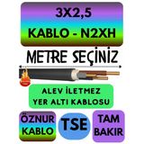 Öznur 3X2,5 N2xh (Alev İletmez) Yer Altı Kablosu Metre Seçenekli
