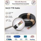Öznur 3x2,5 Ttr Elektrik Kablosu - El Aletleri Uzatma Kablosu - Siyah - %100 Bakır - 15 Metre