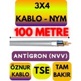 Öznur 3x4 Antigron (Nym) Kablo (Gri) Metre Seçenekli - 100 METRE