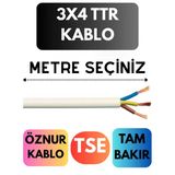 Öznur 3X4 Ttr Kablo Metre Seçenekli (Beyaz)