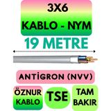 Öznur 3x6 Antigron (Nym) Kablo (Gri) Metre Seçenekli - 19 METRE