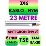 Öznur 3x6 Antigron (Nym) Kablo (Gri) Metre Seçenekli - 23 METRE