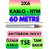 Öznur 3x6 Antigron (Nym) Kablo (Gri) Metre Seçenekli - 60 METRE