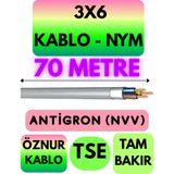 Öznur 3x6 Antigron (Nym) Kablo (Gri) Metre Seçenekli - 70 METRE