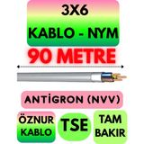 Öznur 3x6 Antigron (Nym) Kablo (Gri) Metre Seçenekli - 90 METRE