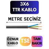 Öznur 3X6 Ttr Kablo Metre Seçenekli (Siyah)