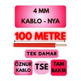 Öznur 4 mm 100 mt Kırmızı NYA Kablo