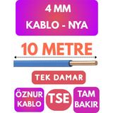 Öznur 4 mm Nya Kablo Metre Seçenekli (Mavi) - 10 METRE
