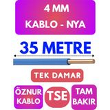 Öznur 4 mm Nya Kablo Metre Seçenekli (Mavi) - 35 METRE