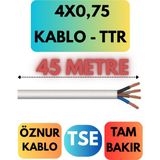 Öznur 4x0,75 Ttr Kablo Metre Seçenekli (Beyaz) - 45 METRE