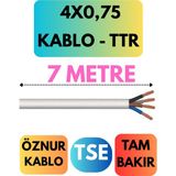 Öznur 4x0,75 Ttr Kablo Metre Seçenekli (Beyaz) - 7 METRE